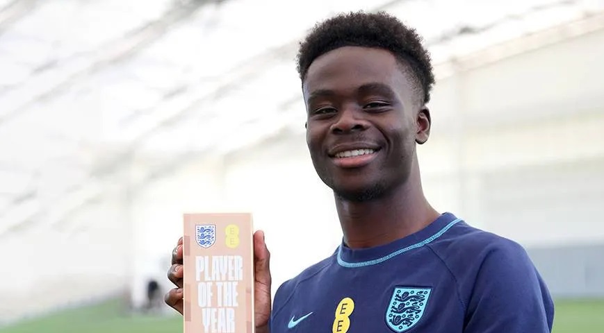 Saka Named England Men’s Player of the Year